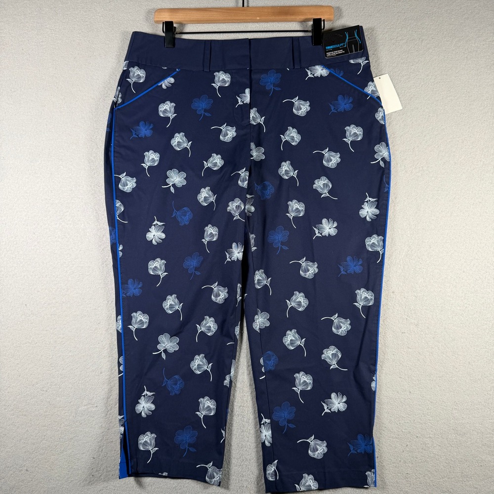Callaway Womens TrueSculpt Opti-Dri Floral Golf Pants Peacoat Blue 14 CGBFB084GG